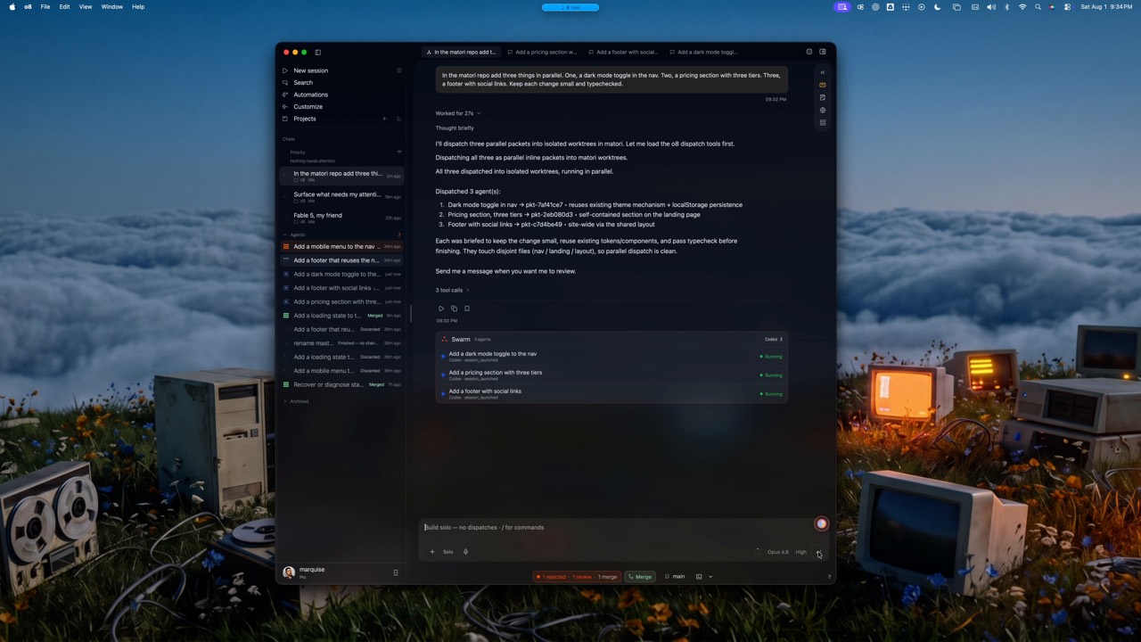 If you already use Codex, Claude, OpenClaw, etc daily. I built o8 because managing the agents became logo